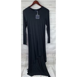 Kaari Blue Long‎ Sleeve Black hi low maxi dress woman's Size XS NEW